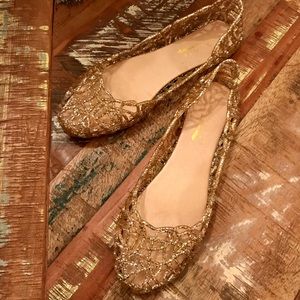 Rose Gold Sparkle Jellies Ladies 7